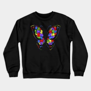 Autism Awareness 2018 T Shirt Butterfly Puzzle Pieces April Crewneck Sweatshirt